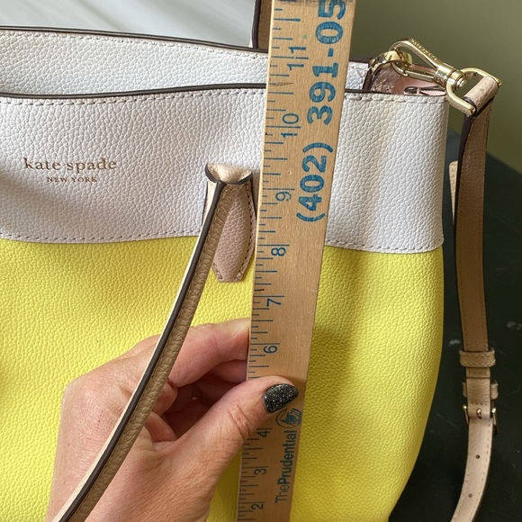 Kate Spade Leather Eva‎ Colorblock Medium Top Zip Satchel Bag in Limelight - Picture 11 of 11